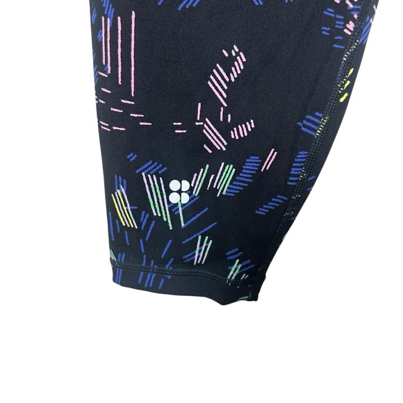 Sweaty Betty Power Leggings Womens XL US 12 Black Abstract Print 7/8 Length - Picture 6 of 13